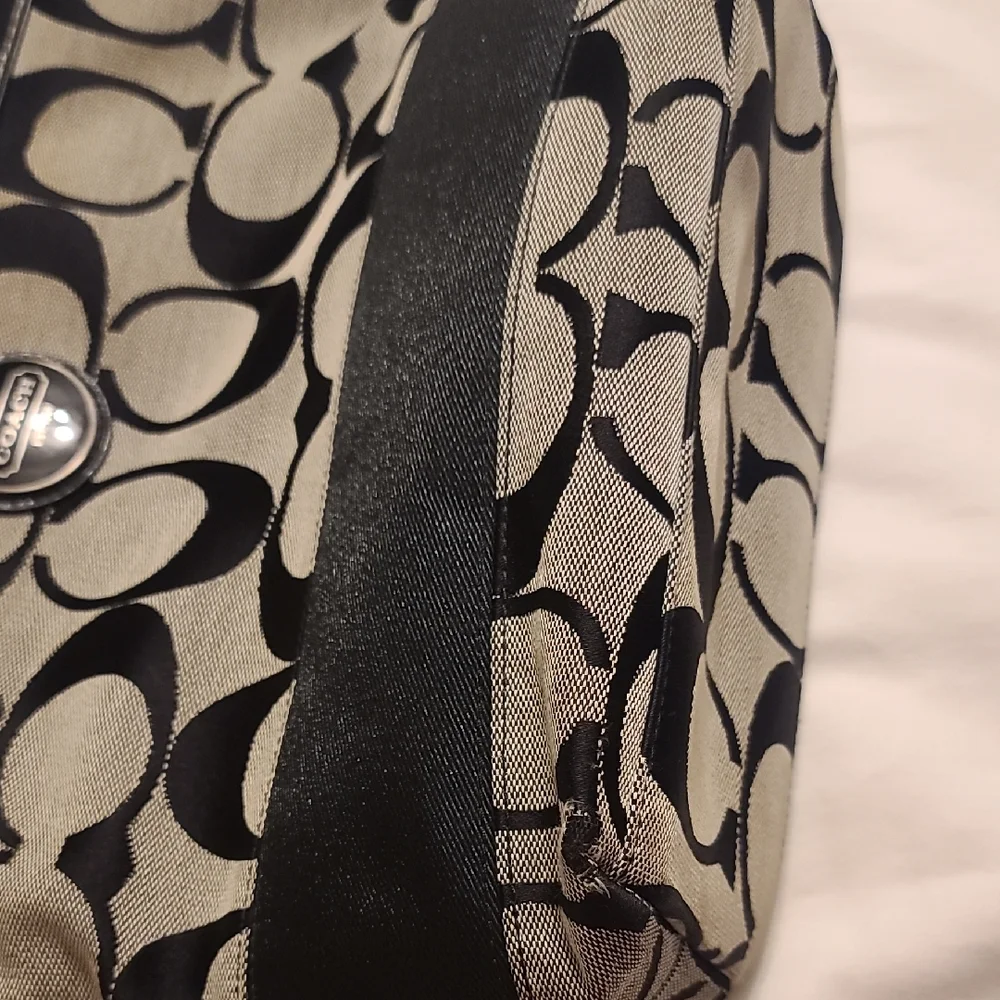 Coach Signature Black and Tan/Gray Tote - Picture 8 of 8